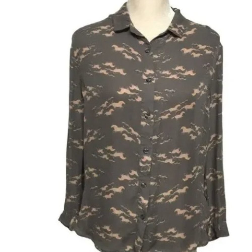 Silk Pendleton vintage horses button up